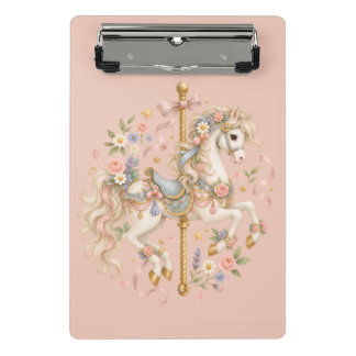 Elegante Carrouselpaard Franse Sprookje Mini Klembord