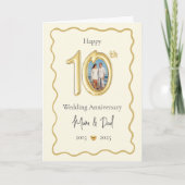 Elégante carte 10ème anniversaire Mariage - maman  (Devant)