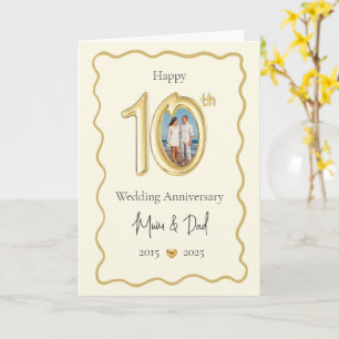 Elégante carte 10ème anniversaire Mariage - maman 