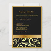 élégante carte 50e anniversaire de mariage en or n (Dos)