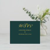 Élégante carte à huile Mariage Emerald Choice RSVP (Debout devant)