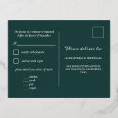 Élégante carte à huile Mariage Emerald Choice RSVP (Verso)