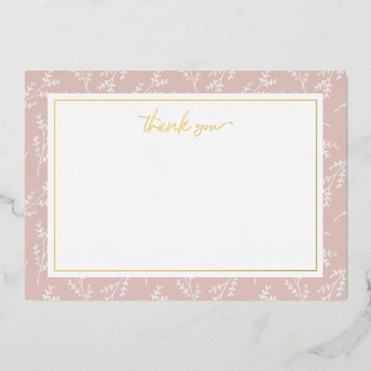 Élégante carte à Merci flou Botanique (Recto)