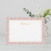 Élégante carte à Merci flou Botanique (Debout devant)