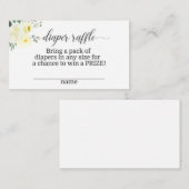 Élégante carte à rabat jaune floral (Devant / Derrière)