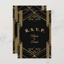 Élégante carte Art Déco Gatsby R.S.V.P.