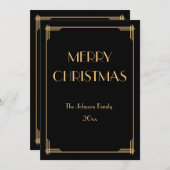 Elégante carte Art Déco Joyeux Noël (Devant / Derrière)