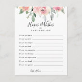 Elégante carte Baby shower rose-blanc (Devant)