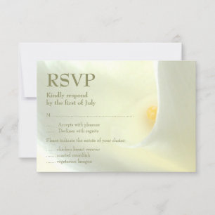 Elégante carte blanche Calla Lily RSVP