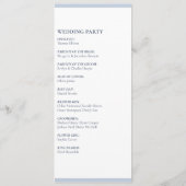 Elégante carte bleue d'esperluette nom mariage (Dos)