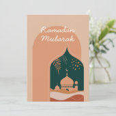 Elégante carte Boho Ramadan Moubarak (Debout devant)
