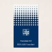 Élégante Carte cadeau Bleu Blanc Promotionnel (Devant)