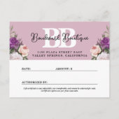 Elégante carte cadeau Dusty Mauve Floral (Dos)