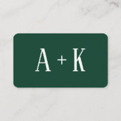 Elégante carte cadeau florale vert foncé (Dos)