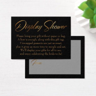 Élégante carte-cadeau OR & Black pour douche