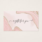 Élégante Carte cadeau Pink Gold Marble Agate (Devant)