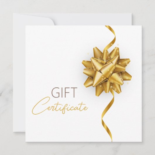 Elégante carte cadeau White Classy Lumineuse Gold (Devant)