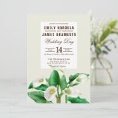 Elégante carte Cala Lily Budget Faire-part de mari (Debout devant)