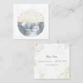 Elégante carte Carré demi-lune et florale (Devant / Derrière)