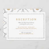 Elégante carte classique de réception de mariage (Devant / Derrière)