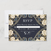 Élégante carte classique victorienne mariage RSVP (Devant)
