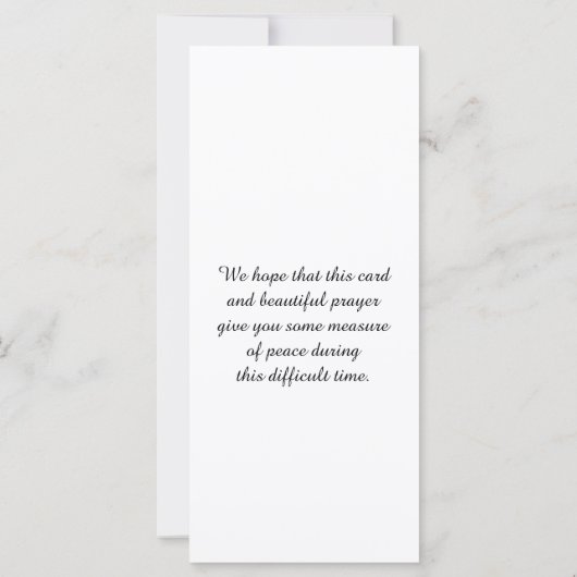 Elégante carte commémorative de service funéraire (Dos)