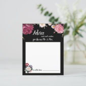 Elégante carte conseil Bourgogne et Fleurs roses (Debout devant)