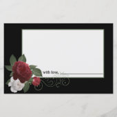 Elégante carte conseil Bourgogne et Fleurs roses (Dos)