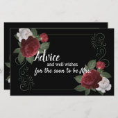 Elégante carte conseil Bourgogne et Fleurs roses (Devant / Derrière)