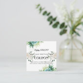 Élégante Carte Coupon Floral Succulente à 15 % (Debout devant)