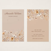 Élégante carte d'affichage à oreilles florales fle (Devant & derrière)