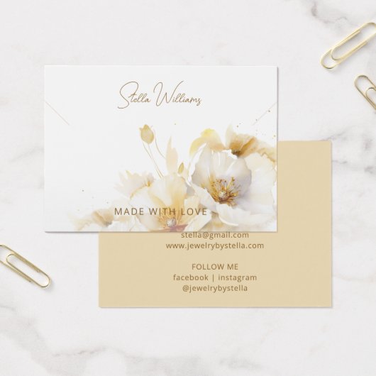 Élégante carte d'affichage couleur or blanc (Bureau)