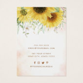 Élégante carte d'affichage de bijoux de tournesol (Dos)