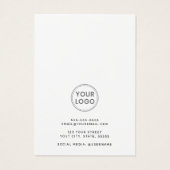 Elégante carte d'affichage de logo personnalisé bl (Dos)
