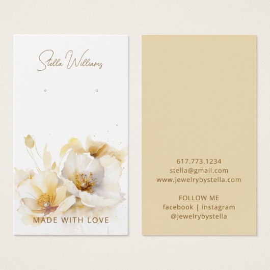 Élégante carte d'affichage de l'oreille de fleurs  (Devant & derrière)