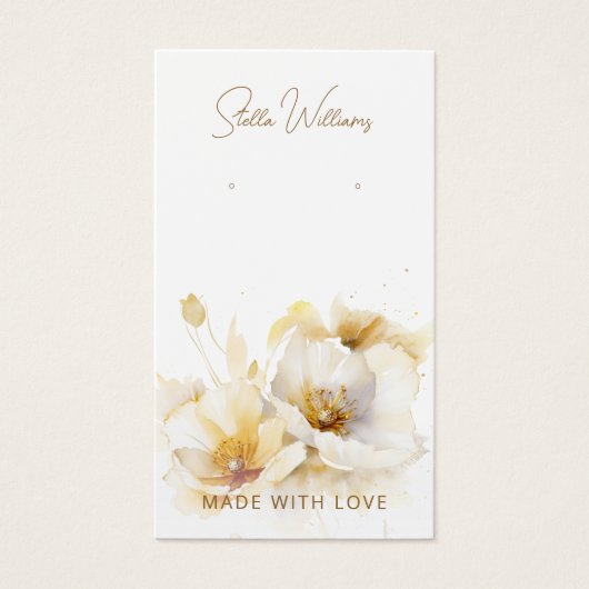 Élégante carte d'affichage de l'oreille de fleurs  (Devant)