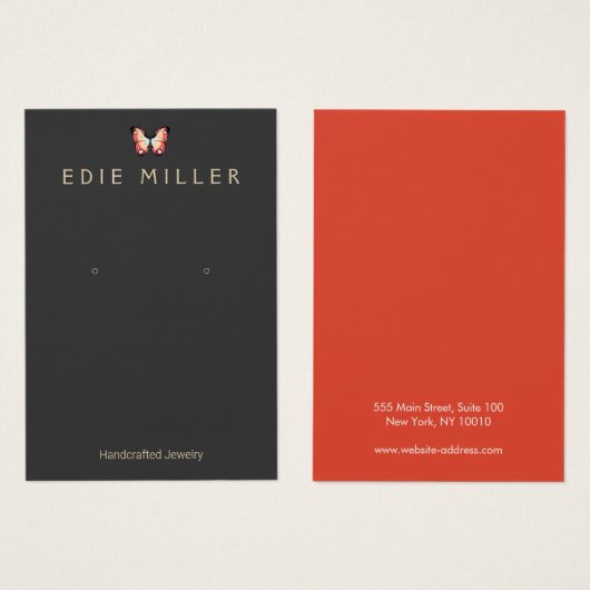 Élégante carte d'affichage de l'oreille papillon (Devant & derrière)