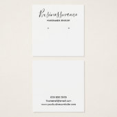 Élégante carte d'affichage d'oreille en noir et bl (Devant & derrière)