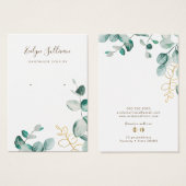 Élégante carte d'affichage d'oreille eucalyptus (Devant & derrière)
