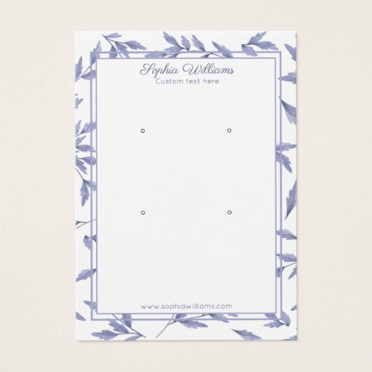 Elégante carte d'affichage double clou bleu toile  (Devant)