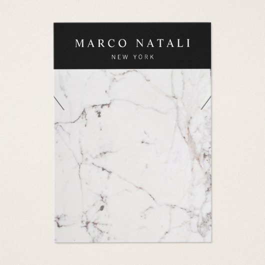 Élégante carte d'affichage du collier de Marbre bl (Devant)