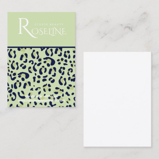 Élégante carte d'affichage Empreinte de léopard ve (Devant / Derrière)