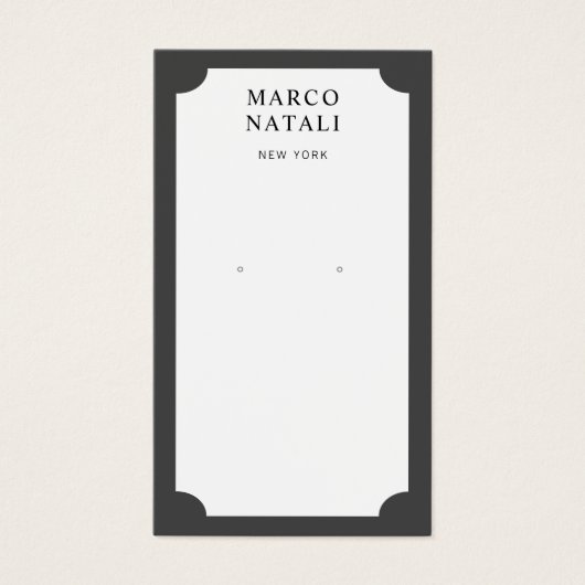 Élégante carte d'affichage noir blanc à oreille (Devant)