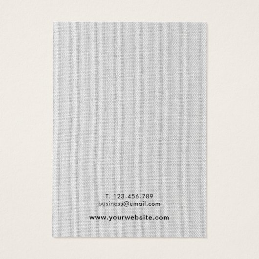 Élégante carte d'affichage pour bijoux en lin gris (Dos)