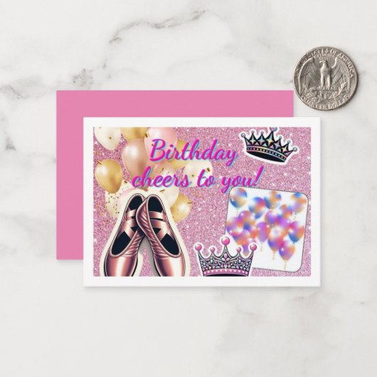 Elégante carte d'anniversaire (Devant/Arrière en situation)