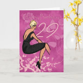 Élégante carte d'anniversaire 29e - Femme moderne  (Fleur jaune)