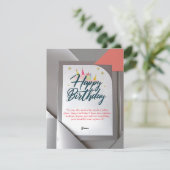 Elégante carte d'anniversaire avec design moderne (Debout devant)