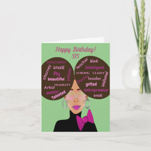 Elégante carte d'anniversaire Cousin afro-américai