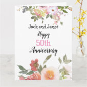 Élégante carte d'anniversaire de couple fleurie (Fleur jaune)