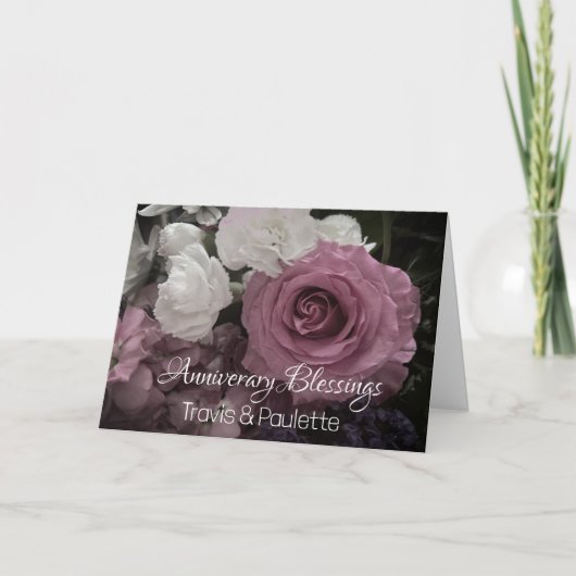 Elégante carte d'anniversaire de couple personnali (Devant)